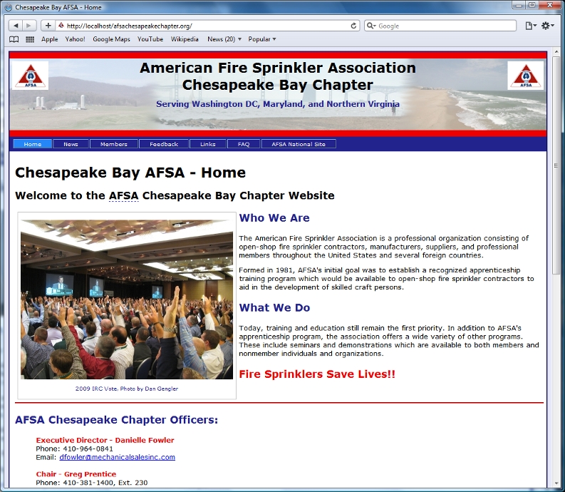AFSA Chesapeake Bay Chapter web site
